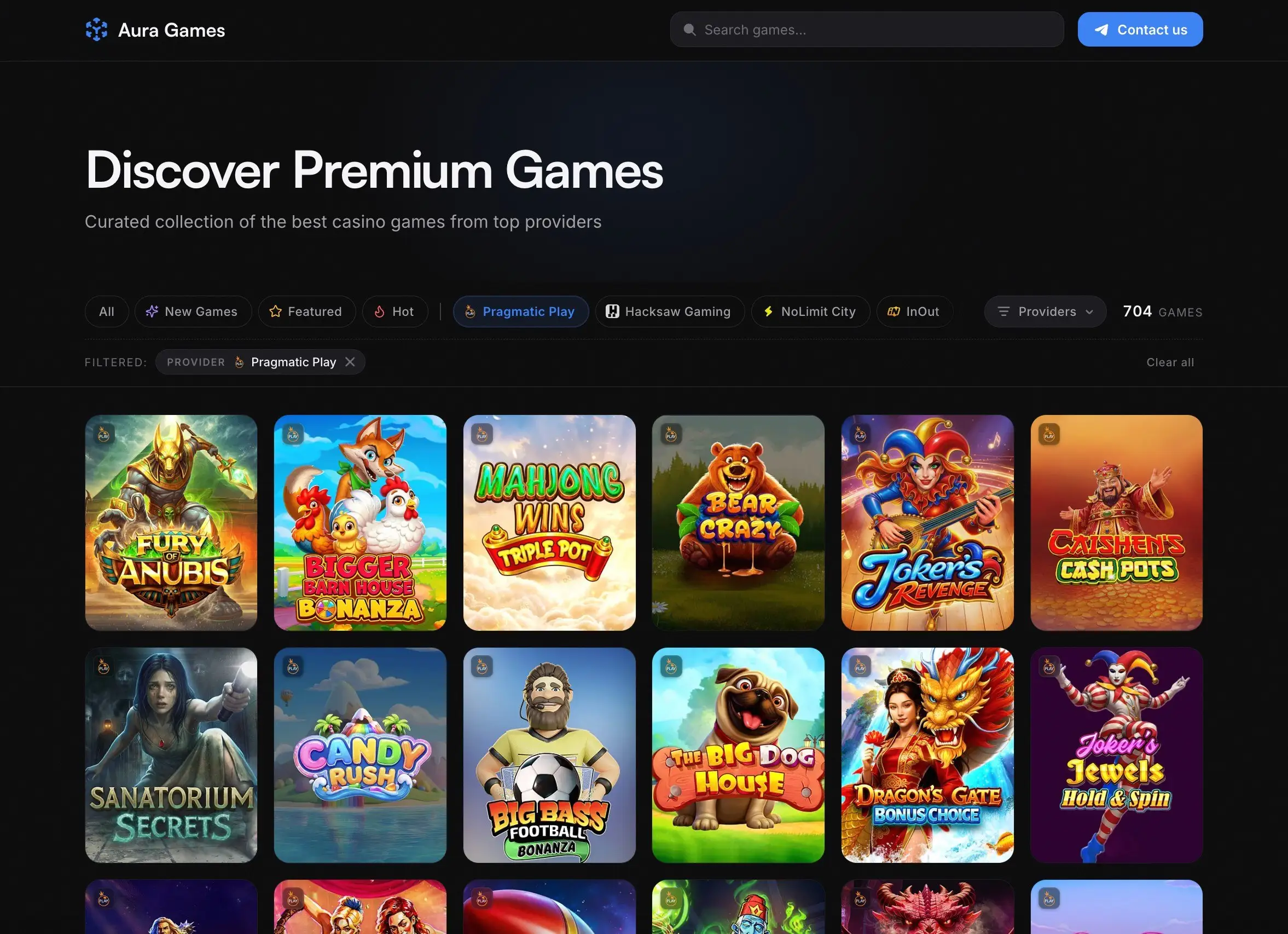 <a href="https://demo.slotgames.to">Game Aggregator от Aura Gambling</a>